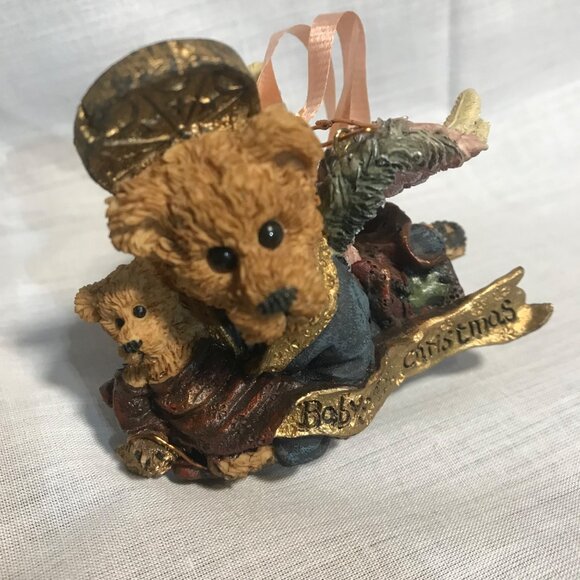 Boyds Bears & Friends Baby First Christmas Bearstone Ornament Matthew Kip Angel - Picture 3 of 8